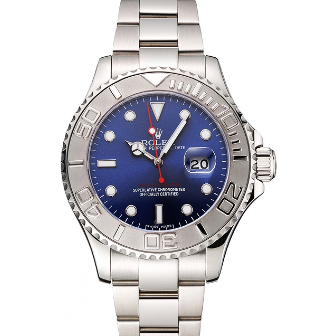 Aaa replica watch Bracelet Steel Case Stainless Blue Rolex And Yacht-Master Dial 0520